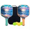 KUAVETO Pickleball Paddles Set, All The DIY Fun You can Have with Beach-AM206 Pattern Custom Made Honeycomb Polymer Core- Includes 2 Paddles, 4 Balls, and a Carry Bag view 1