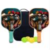 KUAVETO Pickleball Paddles Set, All The DIY Fun You can Have with Skull-AM313 Pattern Custom Made Honeycomb Polymer Core- Includes 2 Paddles, 4 Balls, and a Carry Bag view 1