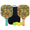 KUAVETO Pickleball Paddles Set, All The DIY Fun You can Have with Burger-AN0 Pattern Custom Made Honeycomb Polymer Core- Includes 2 Paddles, 4 Balls, and a Carry Bag view 1