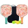 KUAVETO Pickleball Paddles Set, All The DIY Fun You can Have with Flower-AN69 Pattern Custom Made Honeycomb Polymer Core- Includes 2 Paddles, 4 Balls, and a Carry Bag view 1