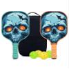 KUAVETO Pickleball Paddles Set, All The DIY Fun You can Have with Skull-AM352 Pattern Custom Made Honeycomb Polymer Core- Includes 2 Paddles, 4 Balls, and a Carry Bag view 1