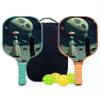 KUAVETO Pickleball Paddles Set, All The DIY Fun You can Have with Alien-AM10 Pattern Custom Made Honeycomb Polymer Core- Includes 2 Paddles, 4 Balls, and a Carry Bag view 1