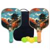 KUAVETO Pickleball Paddles Set, All The DIY Fun You can Have with Landscape-AM95 Pattern Custom Made Honeycomb Polymer Core- Includes 2 Paddles, 4 Balls, and a Carry Bag view 1