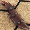 Damascus Steel Custom Handmade Hunting Tracker Knife, Fixed Blade Knife, Densified Wood Handle Knife with Leather Sheath, USA, Black/Red view 2