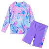 TFJH E Long Sleeve Swimsuits for Girls 2PCS Rash Guard Sunsuits UPF 50+ Bathing Suits Purple Agate 152/158 view 1