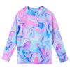 TFJH E Long Sleeve Swimsuits for Girls 2PCS Rash Guard Sunsuits UPF 50+ Bathing Suits Purple Agate 152/158 view 2