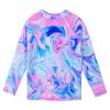 TFJH E Long Sleeve Swimsuits for Girls 2PCS Rash Guard Sunsuits UPF 50+ Bathing Suits Purple Agate 152/158 view 3