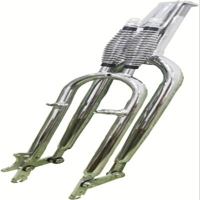 CDHPOWER 26" Springer Suspension Fork 1" Threaded,Cruiser Chopper Bike Dual Spring Classical Fork (Chromed)