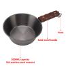 Camping Frying Pan, 2000ML Stainless Steel Grilling Pan with Wood Handle Portable Skillet for Camping Indoor Outdoor Cooking (Black) view 2
