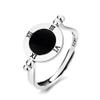 KUAIOUU Jewelry Women's Ring Sterling Silver Women's Vintage Roman Numeral Disc Design Opening Adjustable Ring view 1