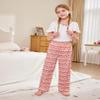 Arshiner Pajama Pants for Girls Long Sleep Plaid Pants Soft Lounge Pj Bottoms with Pockets Striped Heart-Red White 4-5 Years view 2