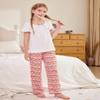 Arshiner Pajama Pants for Girls Long Sleep Plaid Pants Soft Lounge Pj Bottoms with Pockets Striped Heart-Red White 4-5 Years view 3
