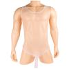 Generic Men'S Bodysuits Mesh Fitness Jumpsuits Thongs Wrestling Singlet Shapewear Jockstrap Lightweight Comfy Touch Underwear (White,Medium) view 2