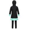 Yruioon Kids Girls Modest Hijab Burkini UPF 50+ Swim Cover Up Sets Athletic Rashguard Sets Swimsuits Black 8-10 Years view 4
