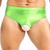 YiZYiF Sissy Panties Men's Silky Glossy Underwear Bikini Thongs Oily Swimming Lingerie Briefs 2# Fluorescent Green A X-Large view 2