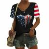 MOGUI American Red White and Blue Apparel Fighter Jet Airplane USA Flag 4Th of July Patriotic T-Shirt Red White Blue Tie Dye Shirt Women Vintage Tops Patriotic Tshirts American Flag Graphic Top view 1