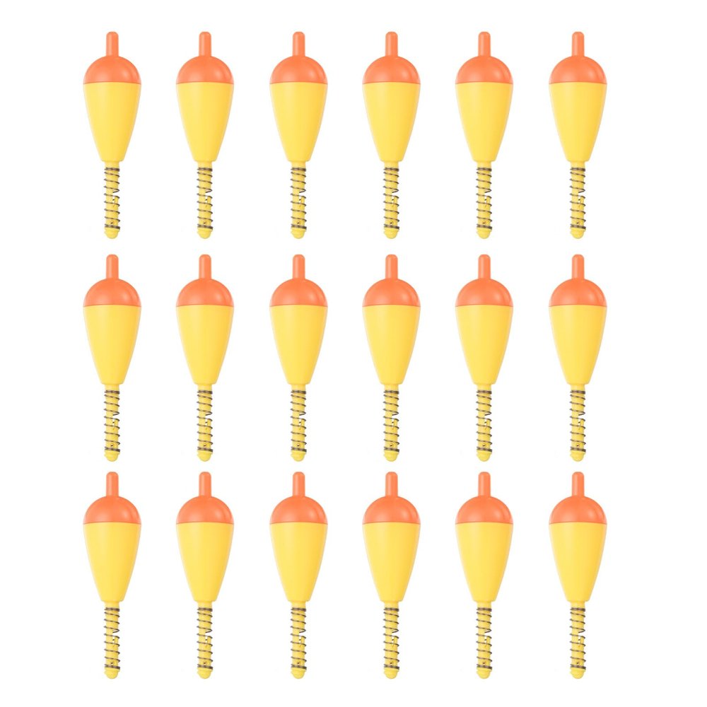 PATIKIL Fishing Float Bobbers, 20 Pack Hard ABS Oval Stick Spring Slip Bobber for Crappie Trout Bass Fishing, Orange
