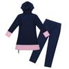 Yruioon Kids Girls Modest Hijab Burkini UPF 50+ Swim Cover Up Sets Athletic Rashguard Sets Swimsuits Navy Blue 12-14 Years view 2