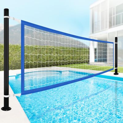 Durable PE Pool Volleyball Net Replacement - Adjustable 15-31.4Ft Width, 3Ft Height (Net Only) - Blue