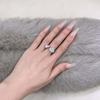 KUAIOUU Jewelry Women's Ring Women's Silver Ring 7.5ct High Carbon Diamond Ring Personality Two Tone Women's Ring Engagement Wedding Ring(Pink White7) view 2