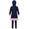 Yruioon Kids Girls Modest Hijab Burkini UPF 50+ Swim Cover Up Sets Athletic Rashguard Sets Swimsuits Navy Blue 10-12 Years view 4