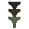 Xlndsoea High Waisted Thongs Underwear for Women Stretchy Ribbed Cotton Coffee Color Panties Breathable High Cut Underwear 3-Pack Size X-Large view 4
