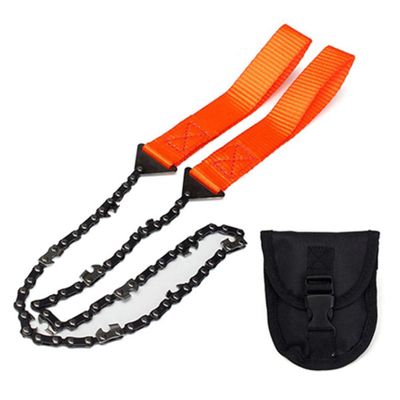 Jorzer Pocket Chainsaw Folding Camping Saw Survival Saw Hand Rope Saw for Outdoor Camping Tool 11 Teeth Orange.