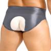 YiZYiF Sissy Panties Men's Silky Glossy Underwear Bikini Thongs Oily Swimming Lingerie Briefs 2# Grey A X-Large view 3