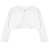 Arshiner Girls Open Front Shrug Cardigan Kids Children Knit Long Sleeve Bolero with Button Closure White 10-11 Years view 1