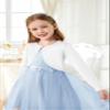 Arshiner Girls Open Front Shrug Cardigan Kids Children Knit Long Sleeve Bolero with Button Closure White 10-11 Years view 2