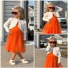 Arshiner Girls Open Front Shrug Cardigan Kids Children Knit Long Sleeve Bolero with Button Closure White 10-11 Years view 4