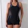 One Piece Rash Guard for Women Bathing Suit Sleeveless Surf Long Torso Boyleg Swimsuits for Women Traje De Ba?o Manga Larga para Mujer Beachwear Swimwear Rashguard Outfits Black d M view 3