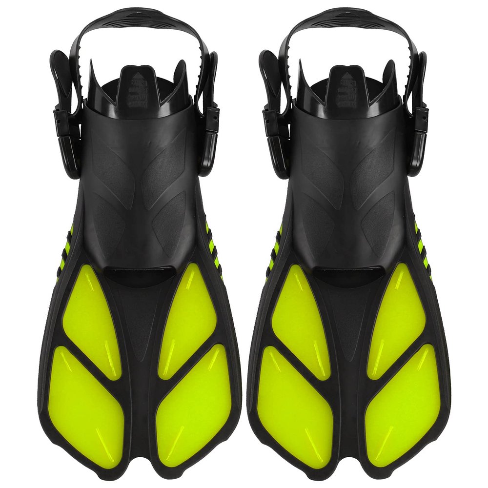 Adjustable Swimming Fins, Swim Training Fins for Men & Women, Soft TPR Open Heel Long Diving Flippers for Pool Lap, Open Water Swimming, Snorkeling (MD)