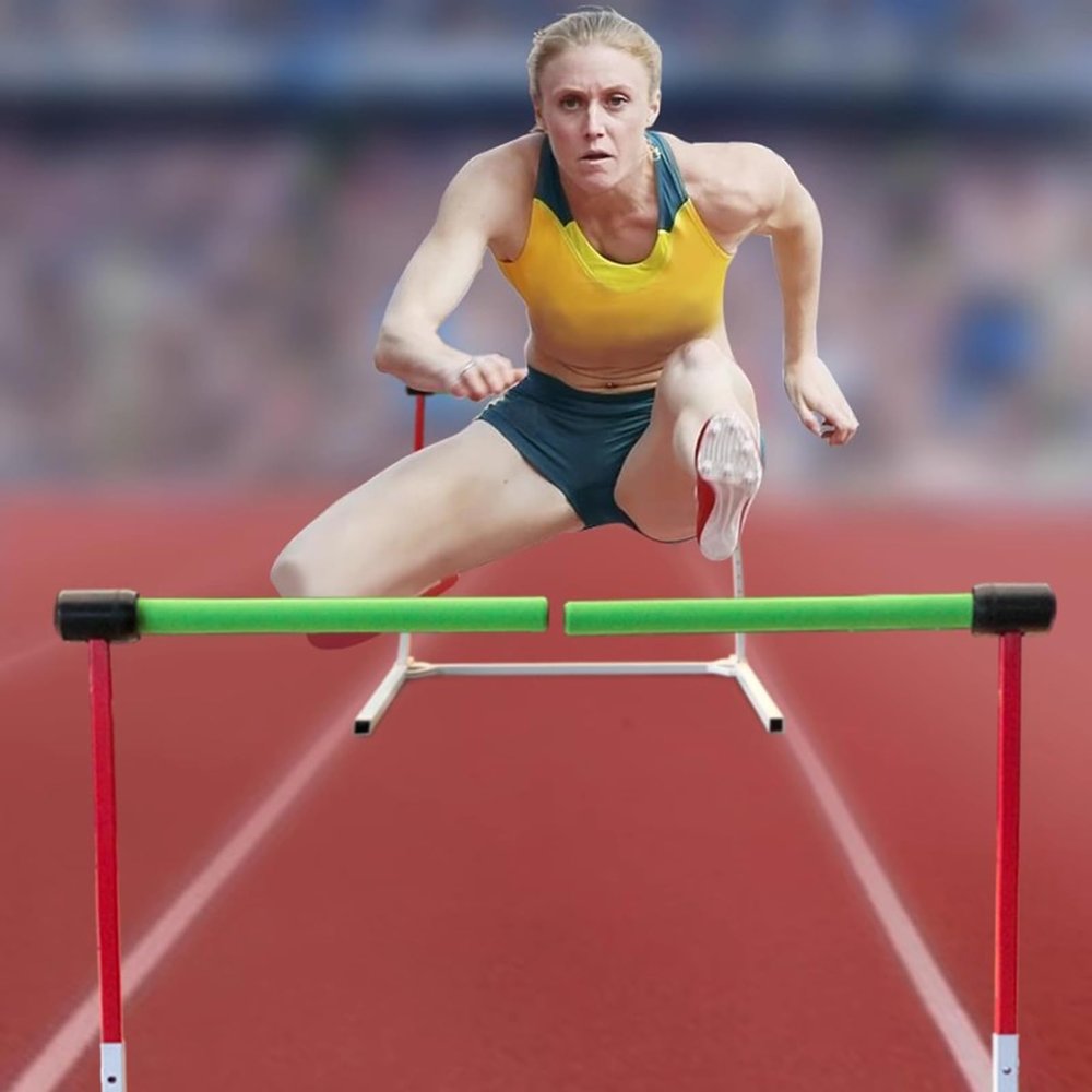 Blazea Foam Track and Field Hurdles Training Equipment, Adjustable Height Agility Hurdles, Detachable Sports Speed Hurdles for Athletes Soccer (Color : 4PCS)