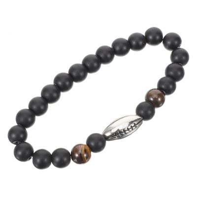WOFASHPURET Men Natural Beaded Bracelet Elastic Wrist Accessory for Sports and Casual Wear Stylish Charm for Dating Shopping and Travel and Comfortable Design