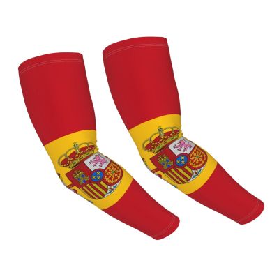 YSBYEIU Cute Spain Flag Arm Sleeves Sun Protection Cooling Arm Sleeves For Men Women Cycling, Golf, Outdoor Sports
