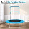Lyromix 48Inch Mini Fitness Trampoline for Adults and Kids, Small Exercise Trampoline with Adjustable Handle for Indoor Outdoor Workout, Blue view 2