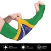 LVGOOKI Cute Brazil Flag Arm Sleeves Cooling Sun Protection Sports Flag Sleeves for Men Women view 3