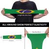 LVGOOKI Cute Brazil Flag Arm Sleeves Cooling Sun Protection Sports Flag Sleeves for Men Women view 4