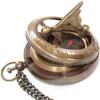 NineFit Basics Handmade Brass Sundial Compass with Chain for Traveler Inspirational Adventurer Wedding Baptism Gift Nautical Small Compass., Brown Antique view 2