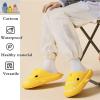 Jfxgjuv Sharklas Polares, Sharky Originales De Invierno, Shark Slides Winter, Winter Warm Cozy Plush Waterproof Non-Slip Cloud Shark Slides Slippers for Men Women (Yellow Half,5.5-6 Women/4-4.5 Men) view 3