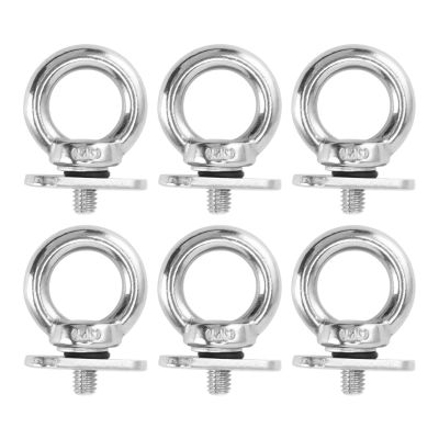 6 Pcs Kayak Track Mount Tie Down Eyelet,Kayak Track Mount Accessories,Track Mount Tie Down Eyelets Stainless Steel Eye Bolt Anchoring Kit Track Rail Adapter for Yachts Boats Kayaks Fishing Boats