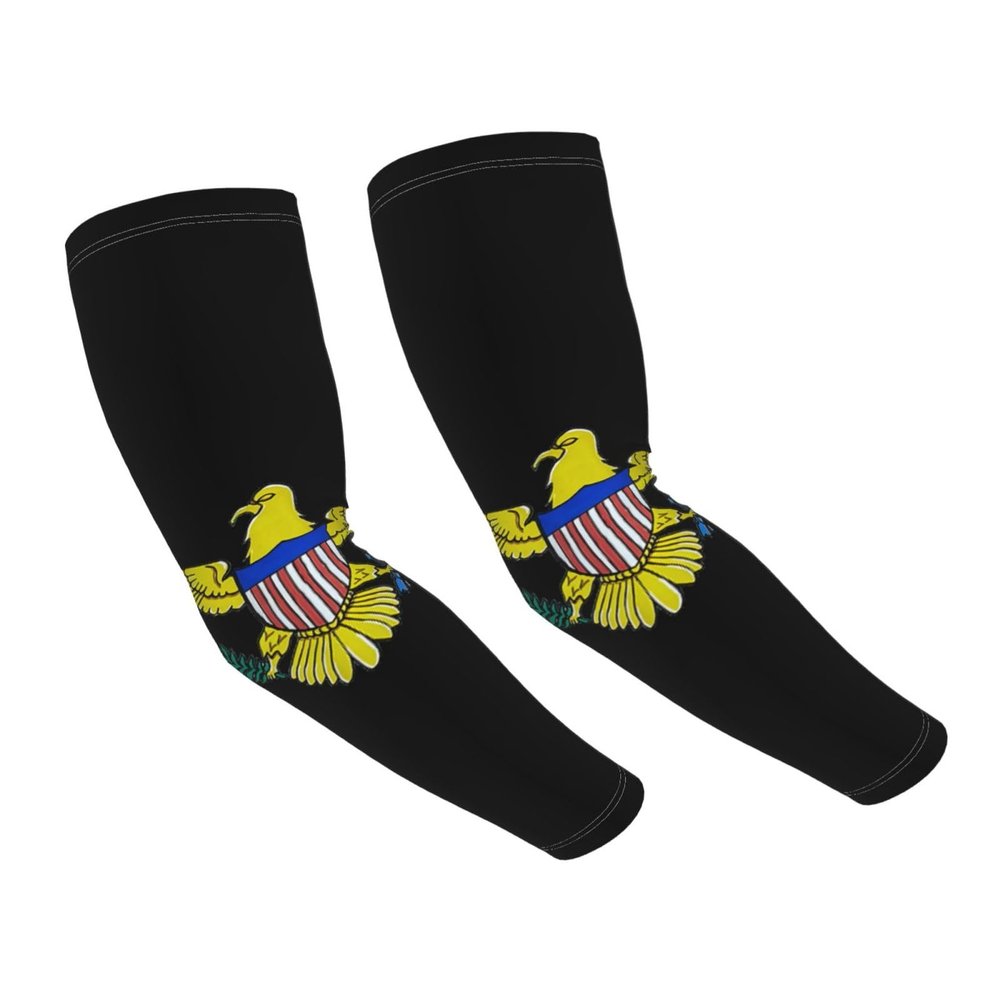 ASYG Us Virgin Islands Flag Arm Sleeves Flag Cooling Sports Arm Sleeves Outdoor Sleeves For Women and Men