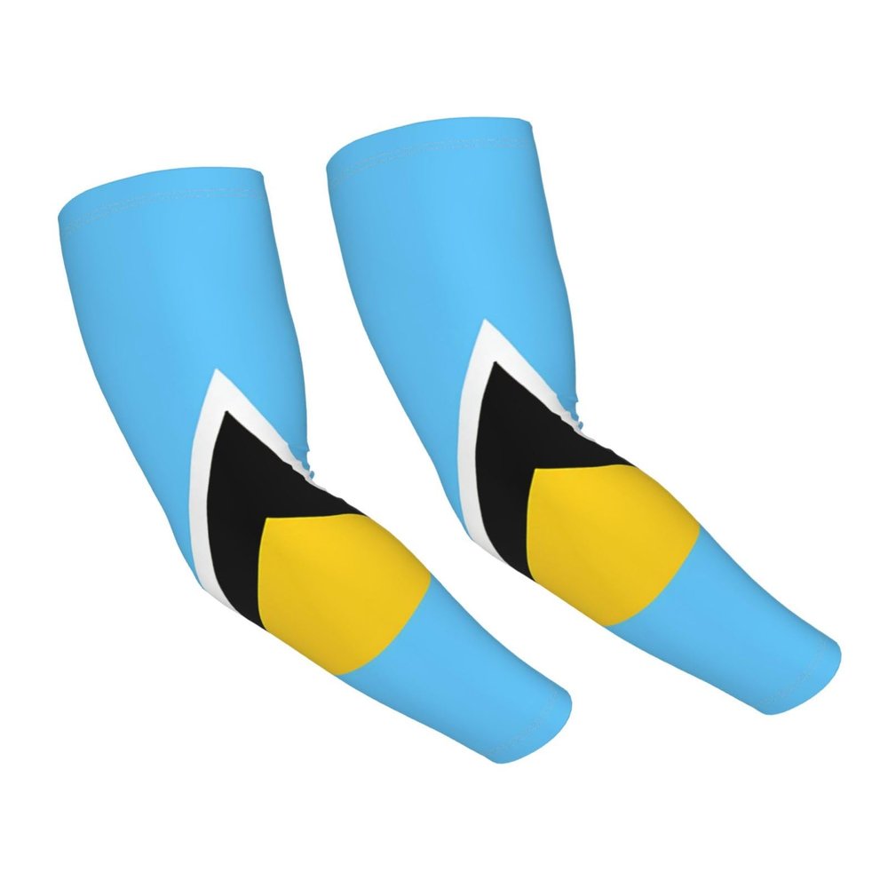ASYG St Lucia Flag Arm Sleeves Flag Cooling Sports Arm Sleeves Outdoor Sleeves For Women and Men