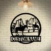 Custom Cowboy and Horse Metal Sign, Personalized Cowboy Metal Wall Art,Personalized Cowboy and Cowgirl Couple Sign, Personalized Cowboy Name Sign, Cowboy Home Decor,Knight Decoration (Style-9) view 2