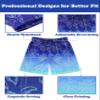 Sarfel Boys' Swim Trunks 8-10 - Kids Swimwear Shorts, Blue Gradient Coconut Palm view 3