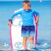 Sarfel Boys' Swim Trunks 8-10 - Kids Swimwear Shorts, Blue Gradient Coconut Palm view 4