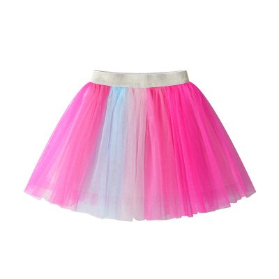 DXTON Girls Tutu Skirt Rainbow Toddler Tulle Ballet Dance Skirt for 2-8 Years SK265,7T