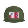 Ensign of The United States Coast Guard Snapback Hats for Men Baseball Cap Trucker Hat Flat Brim Hats Moss Green view 2