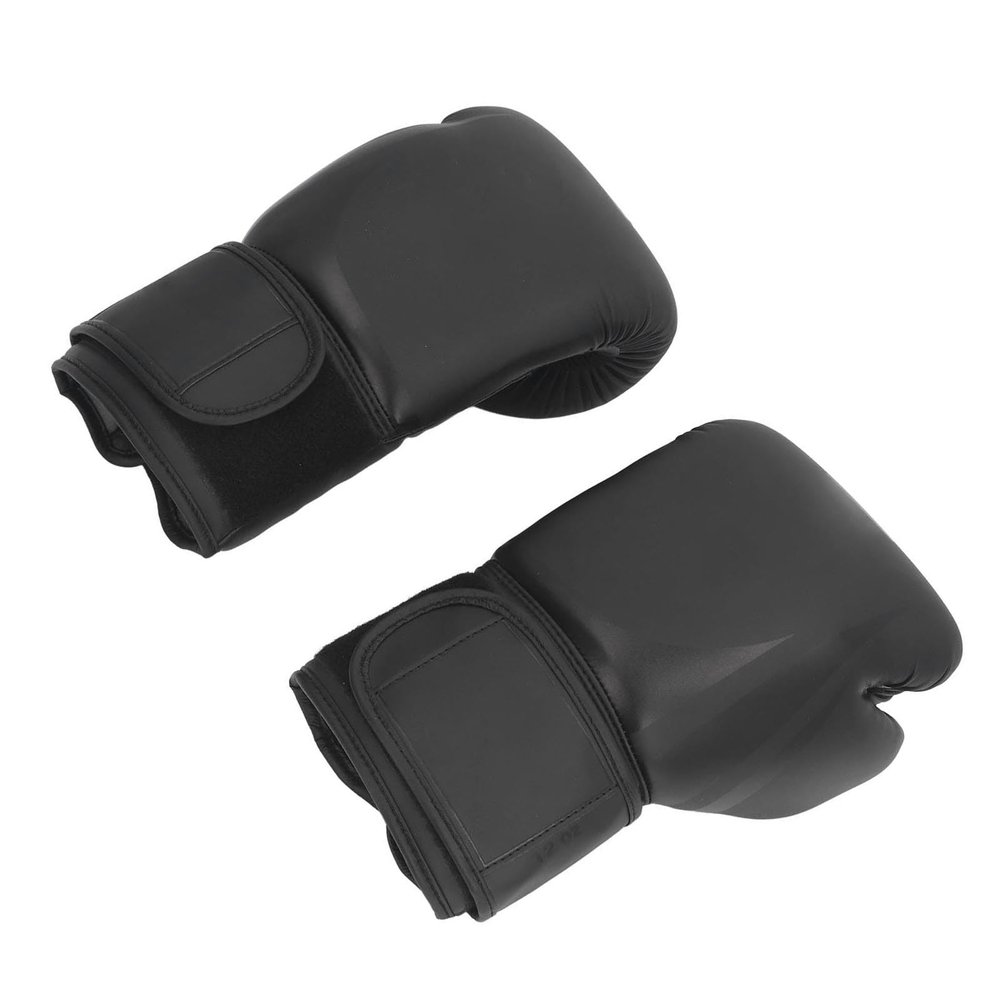 12oz Frosted Black PU Boxing Gloves,Ergonomic Punching Bag Gloves for Training Workout All Around Hand Guard and Support